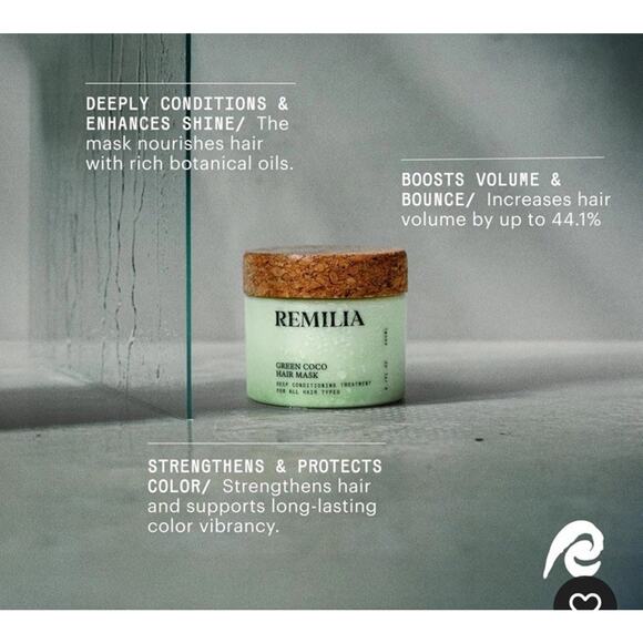 Remilia Hair Mask Deep Conditioning Green Coco Hair Mask 6.7 Fl Oz - Picture 3 of 4